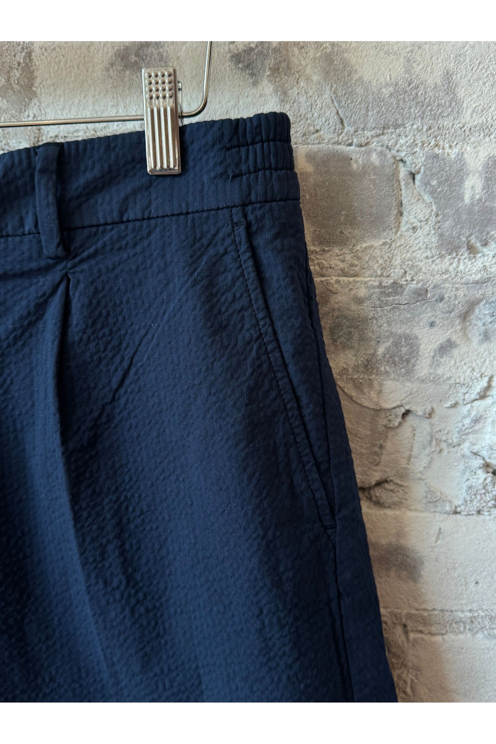 Seersucker Bermuda Short - Navy - DUNE + SALT