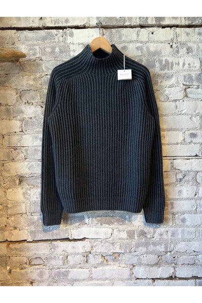 Reversible Foggy Mock Sweater - Navy - DUNE + SALT