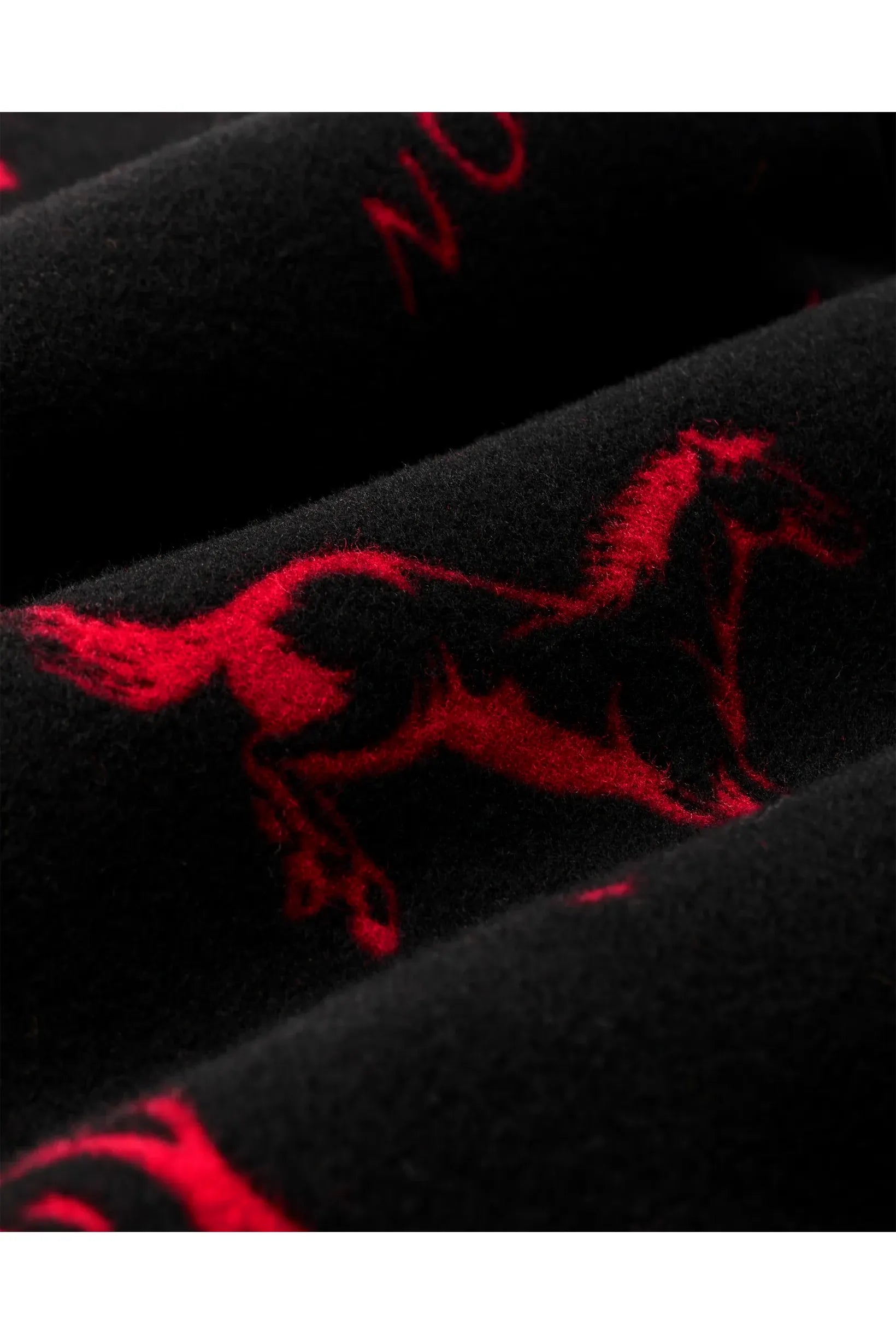 Women's Jacquard Wool Cruiser Jacket - Black/Red Western - DUNE + SALT