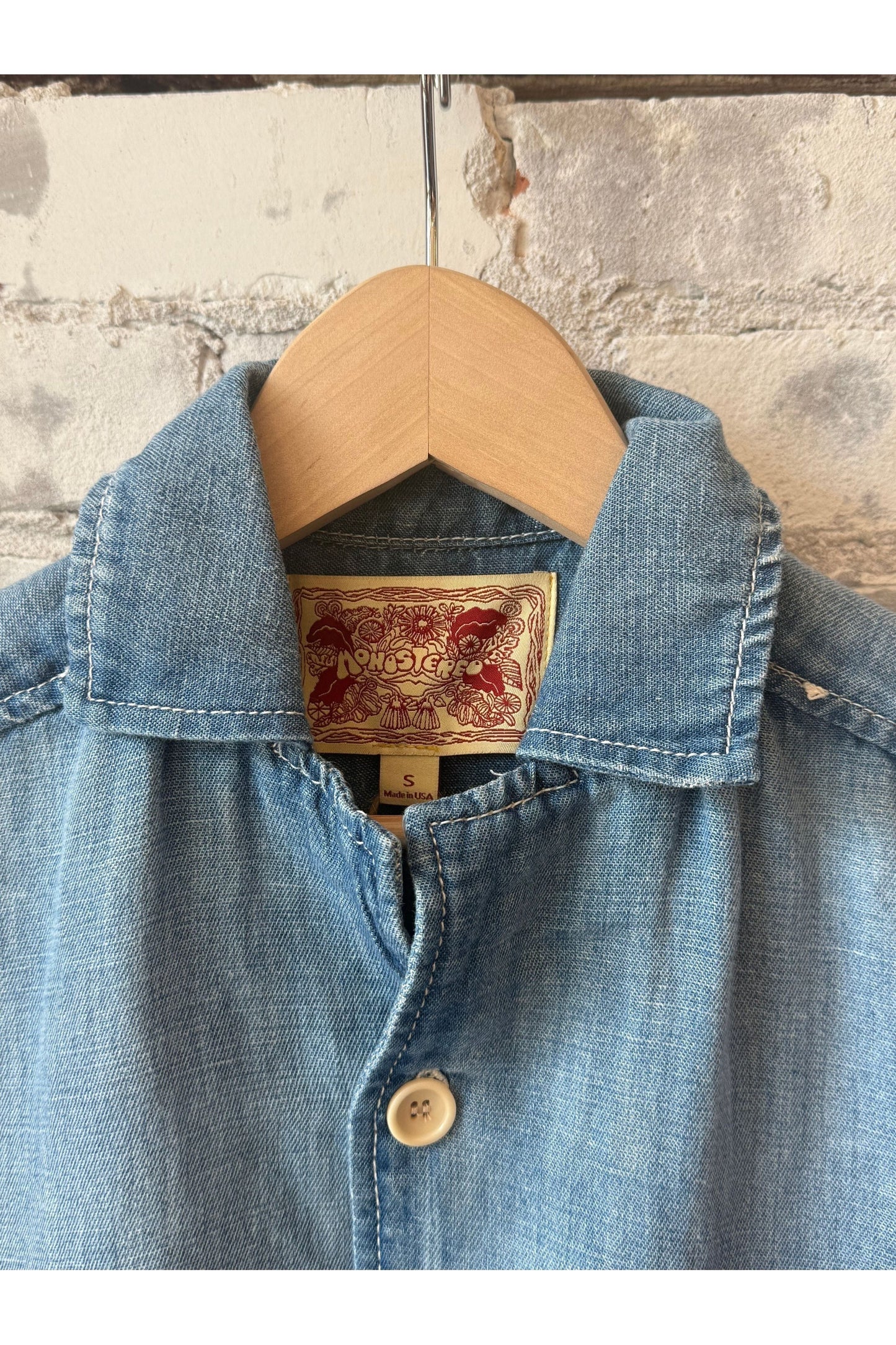 Chambray Cropped Shirt - Light Indigo - DUNE + SALT