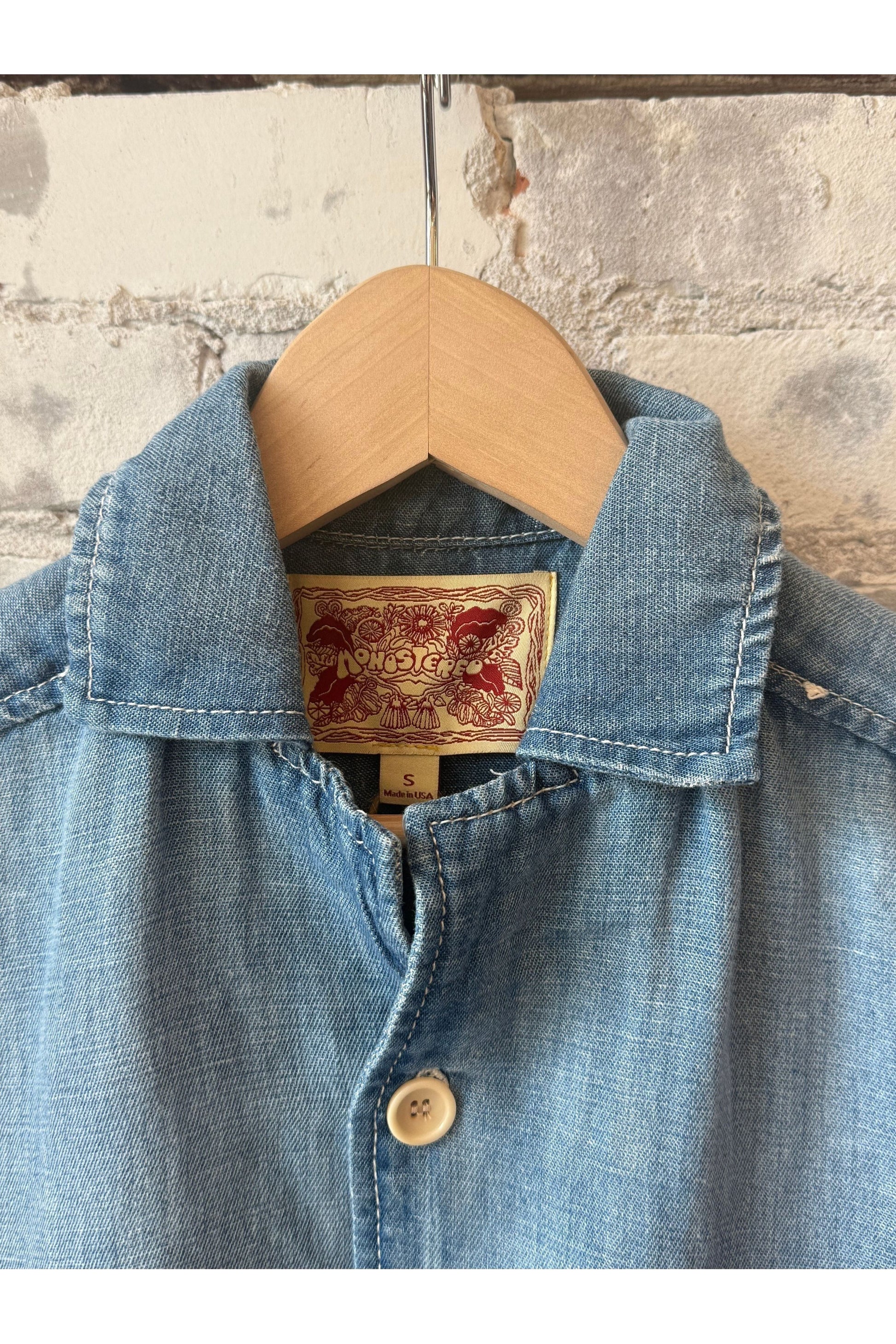 Chambray Cropped Shirt - Light Indigo - DUNE + SALT