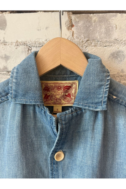 Chambray Cropped Shirt - Light Indigo - DUNE + SALT