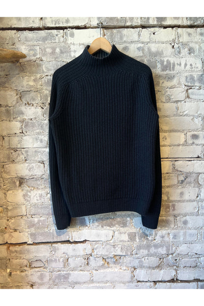 Reversible Foggy Mock Sweater - Navy - DUNE + SALT