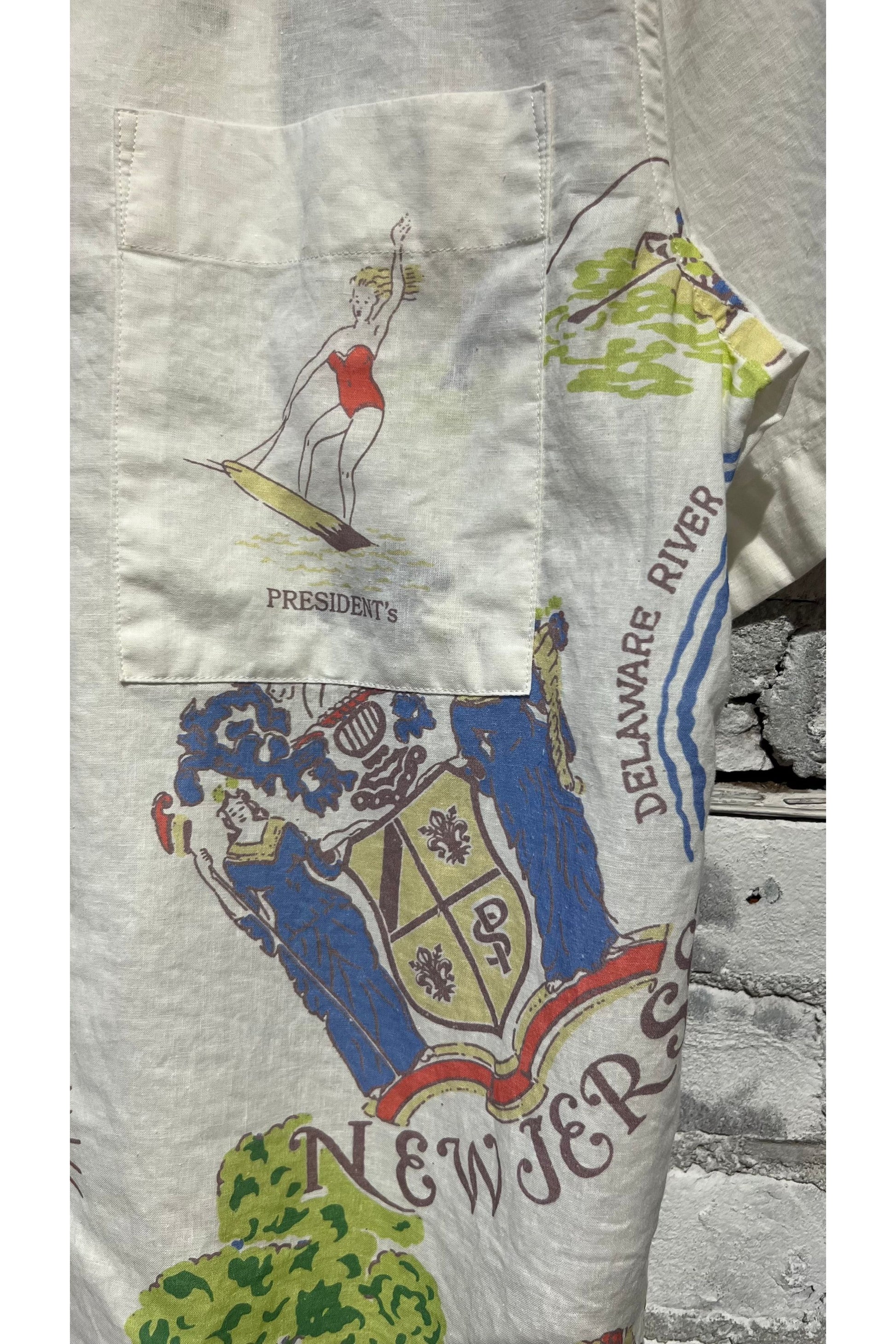 Poplin Reef Shirt - White New Jersey Bay - DUNE + SALT