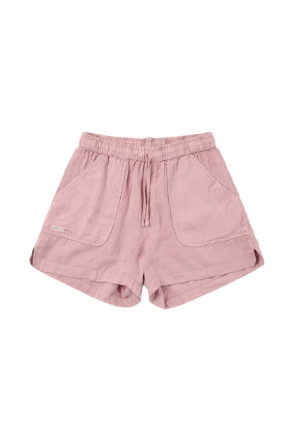 Women's Safari Linen Short - Faded Peony Pink - DUNE + SALT