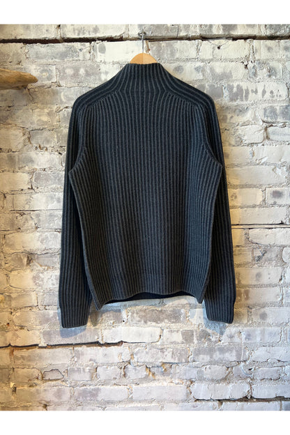 Reversible Foggy Mock Sweater - Navy - DUNE + SALT