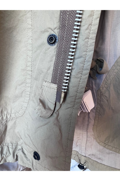 Cotton Twill Typewriter Parka - Beige - DUNE + SALT