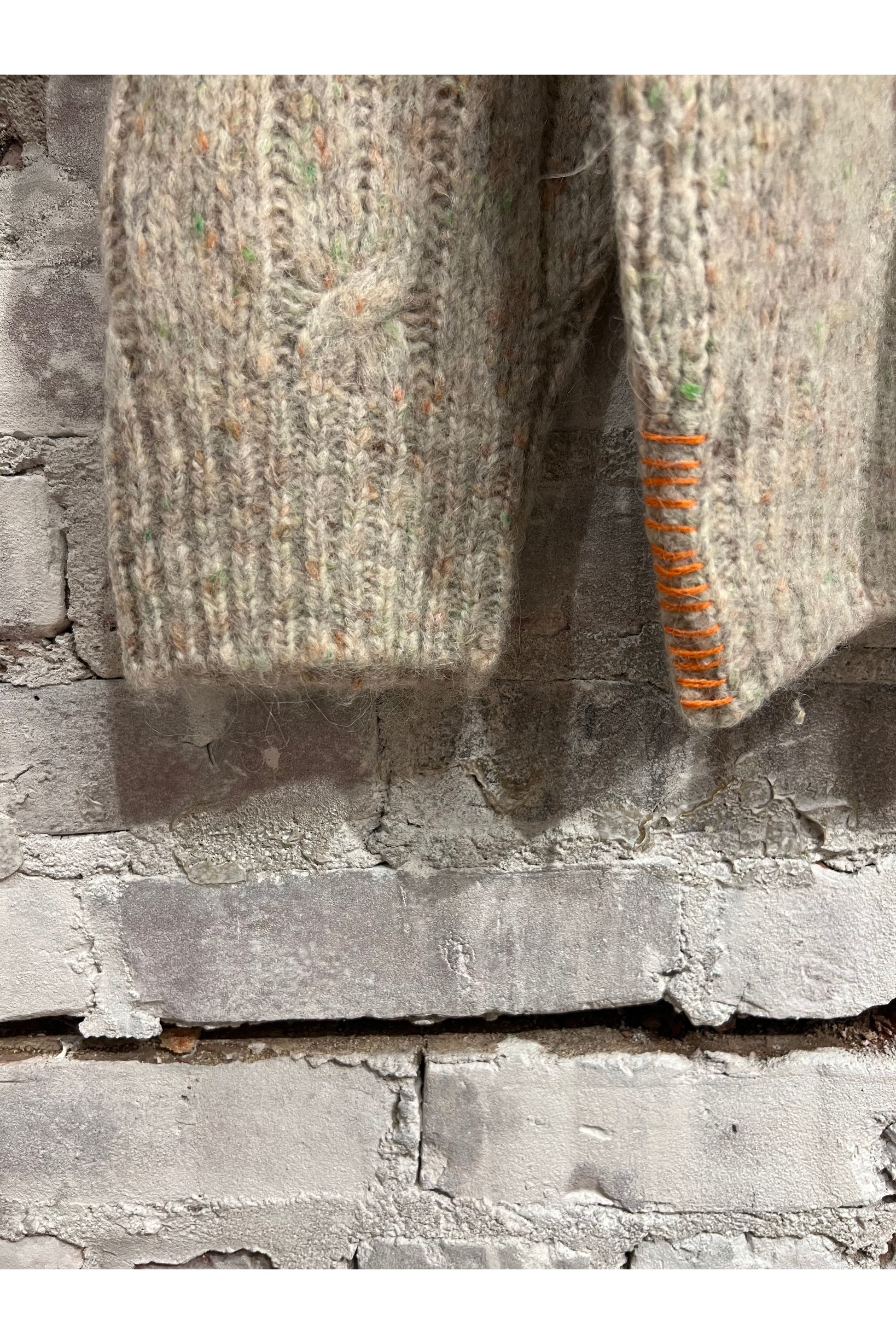 Over P's Cable Knit Donegal Sweater - Ecru - DUNE + SALT