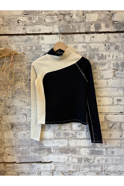 Wool Sculpt Merino Mock Neck - After Dark