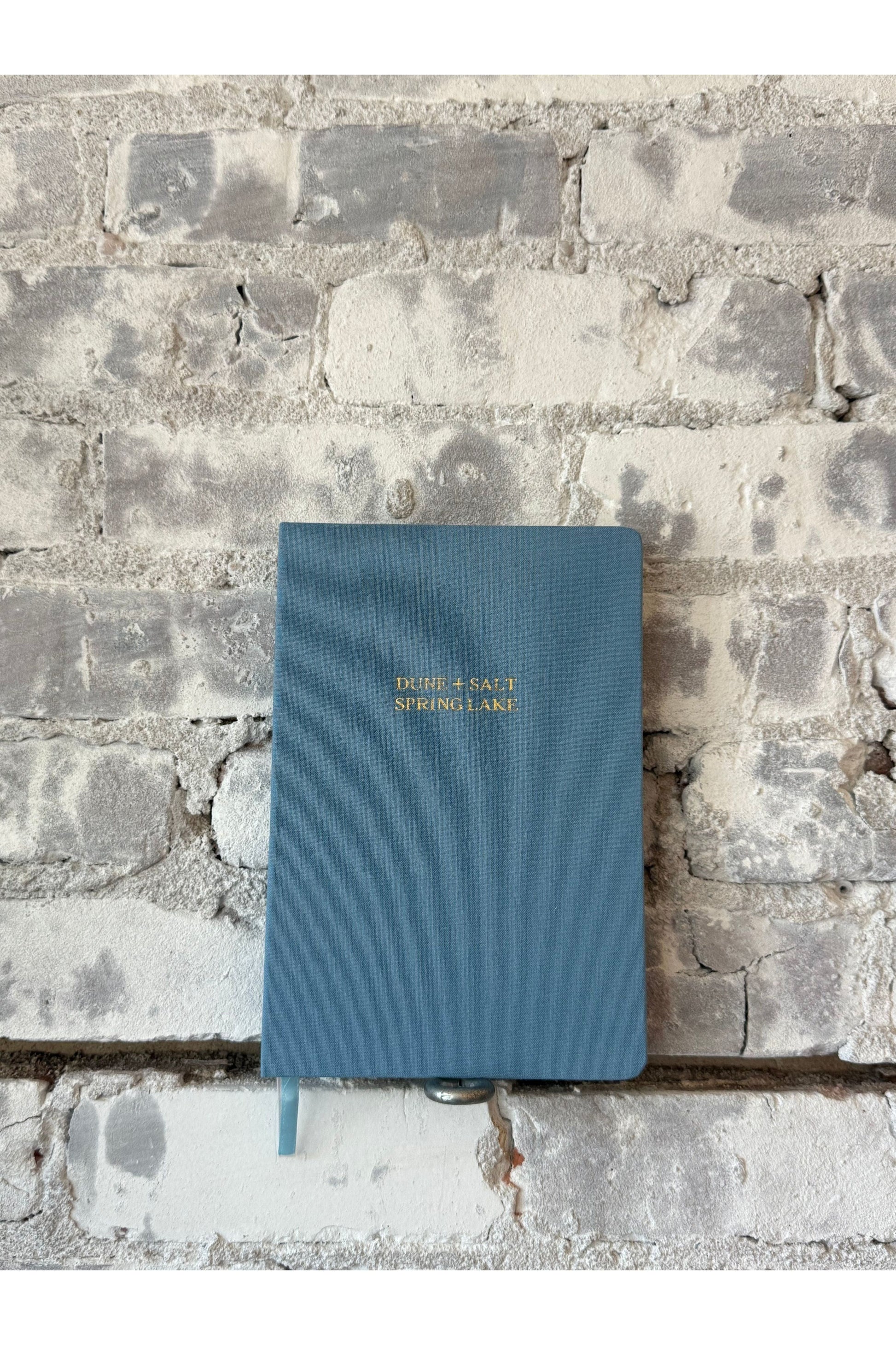 Foil Embossed Linen Notebook - Dusty Blue/Gold - DUNE + SALT