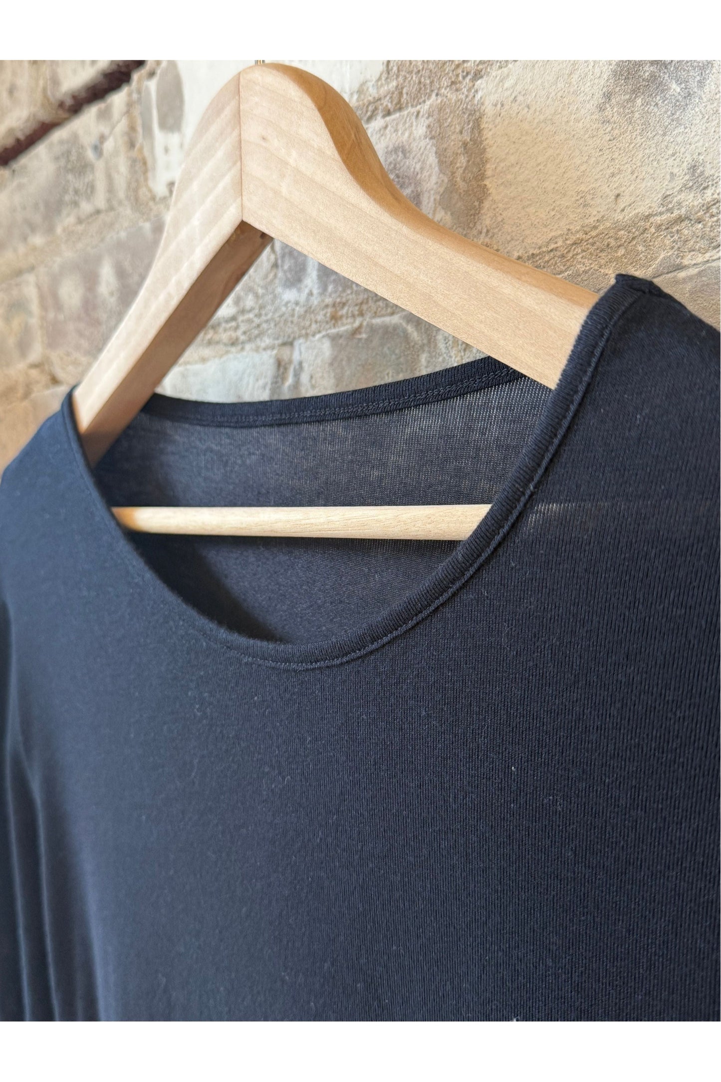 Silk/Cashmere LS Jersey Crew - Navy - DUNE + SALT