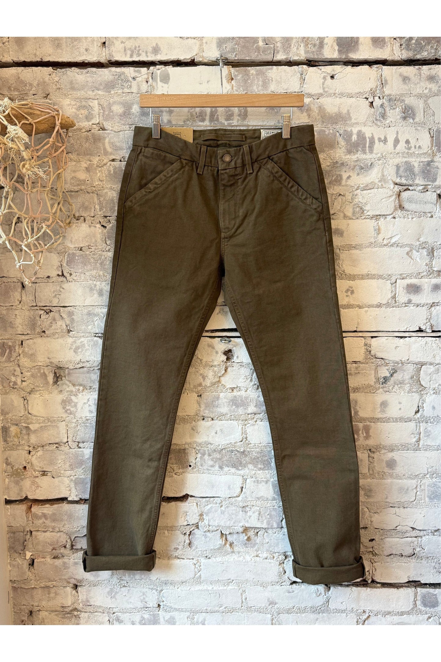 14 Ounce Slub Worker's Chino - Army Green - DUNE + SALT