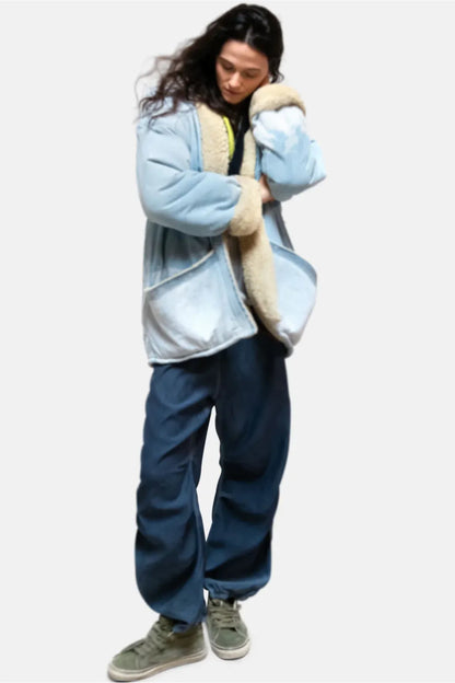 INDIGO/SHERPA BLANKET CARDIGAN - SUPERFADEOUT CLOUD - DUNE + SALT