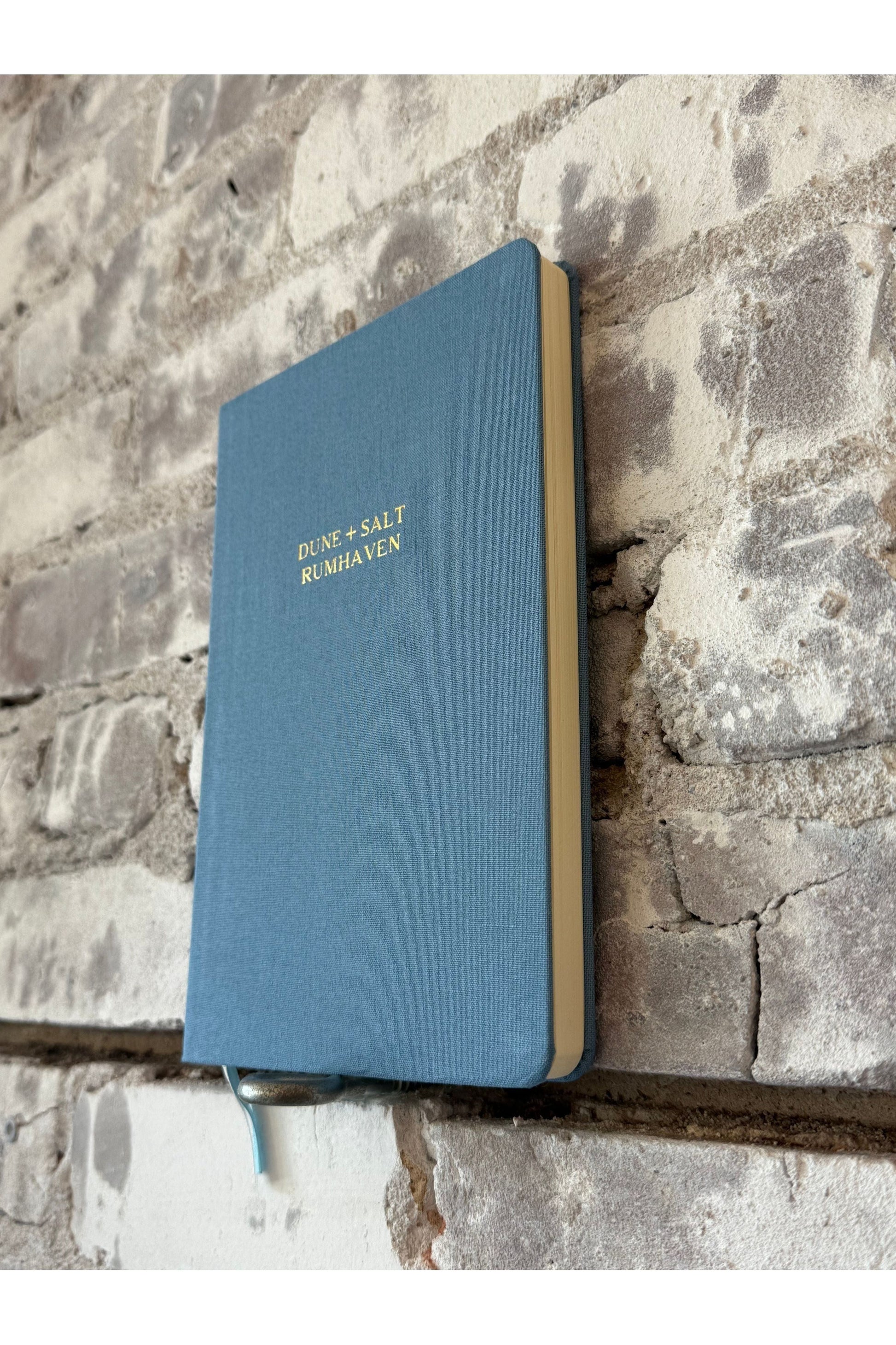 Foil Embossed Linen Notebook - Dusty Blue/Gold - DUNE + SALT