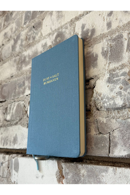 Foil Embossed Linen Notebook - Dusty Blue/Gold - DUNE + SALT