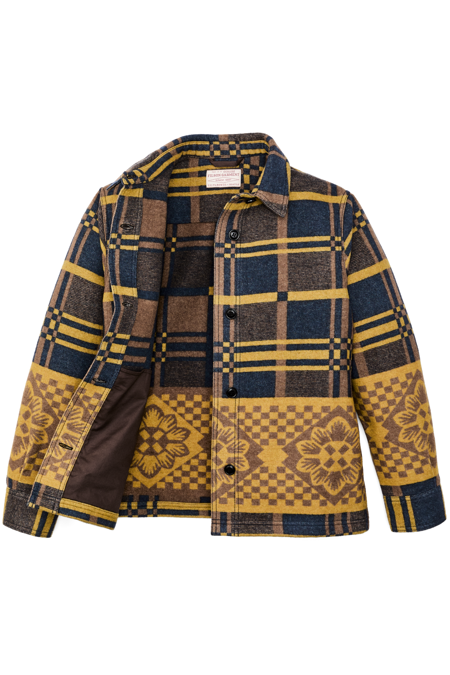 Blanket Wool Overshirt - Flower Blanket Plaid / Bronze Brown - DUNE + SALT