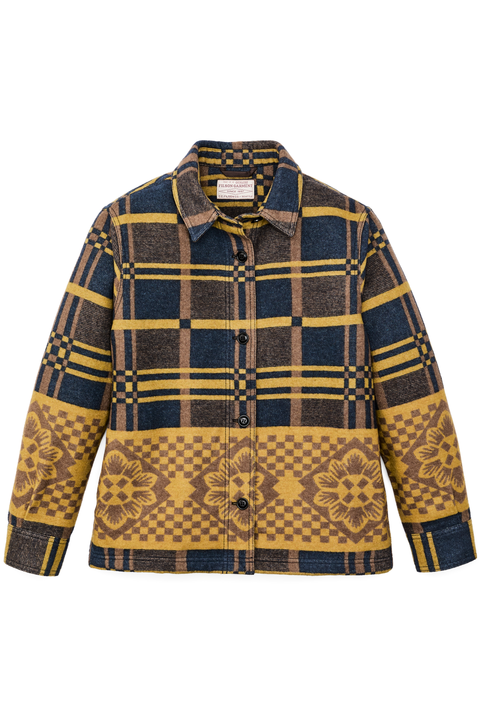 Blanket Wool Overshirt - Flower Blanket Plaid / Bronze Brown - DUNE + SALT