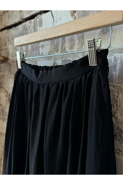 Crinkle Lyocell Long Skirt - Black - DUNE + SALT