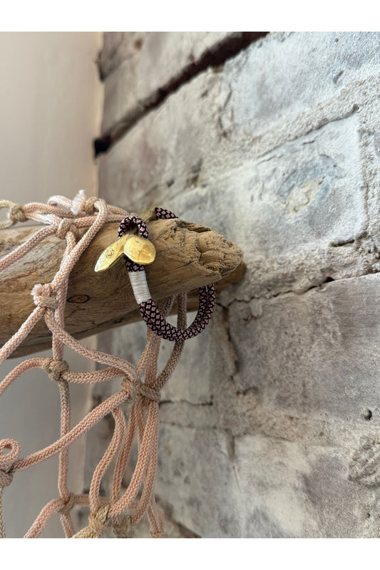 Pink Diamond Nautical Stainless Steel Whale Tail Bracelet - DUNE + SALT