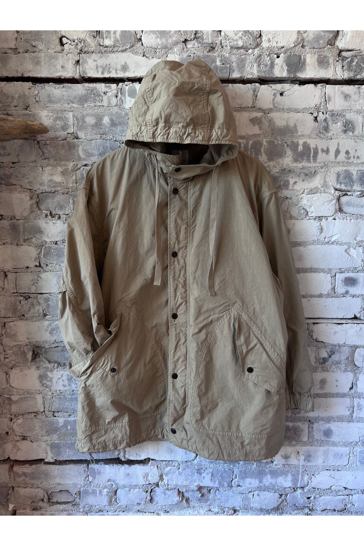 Cotton Twill Typewriter Parka - Beige