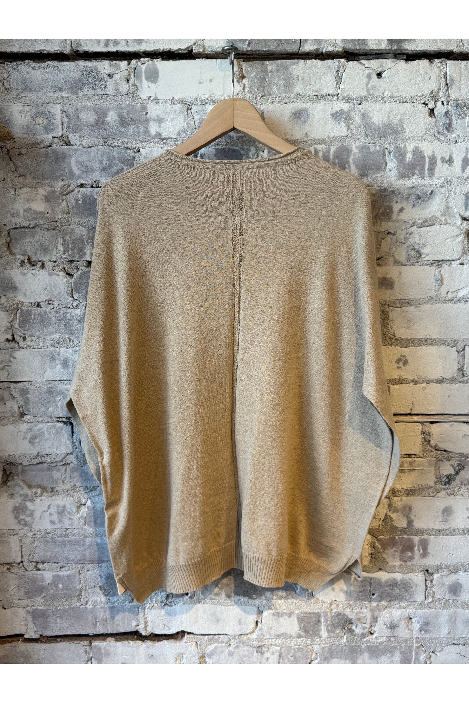 Cotton Linen Square Pullover - Beige - DUNE + SALT
