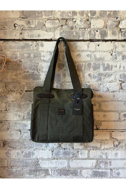 Tin Cloth Zipper Tote Bag - Otter Green - DUNE + SALT