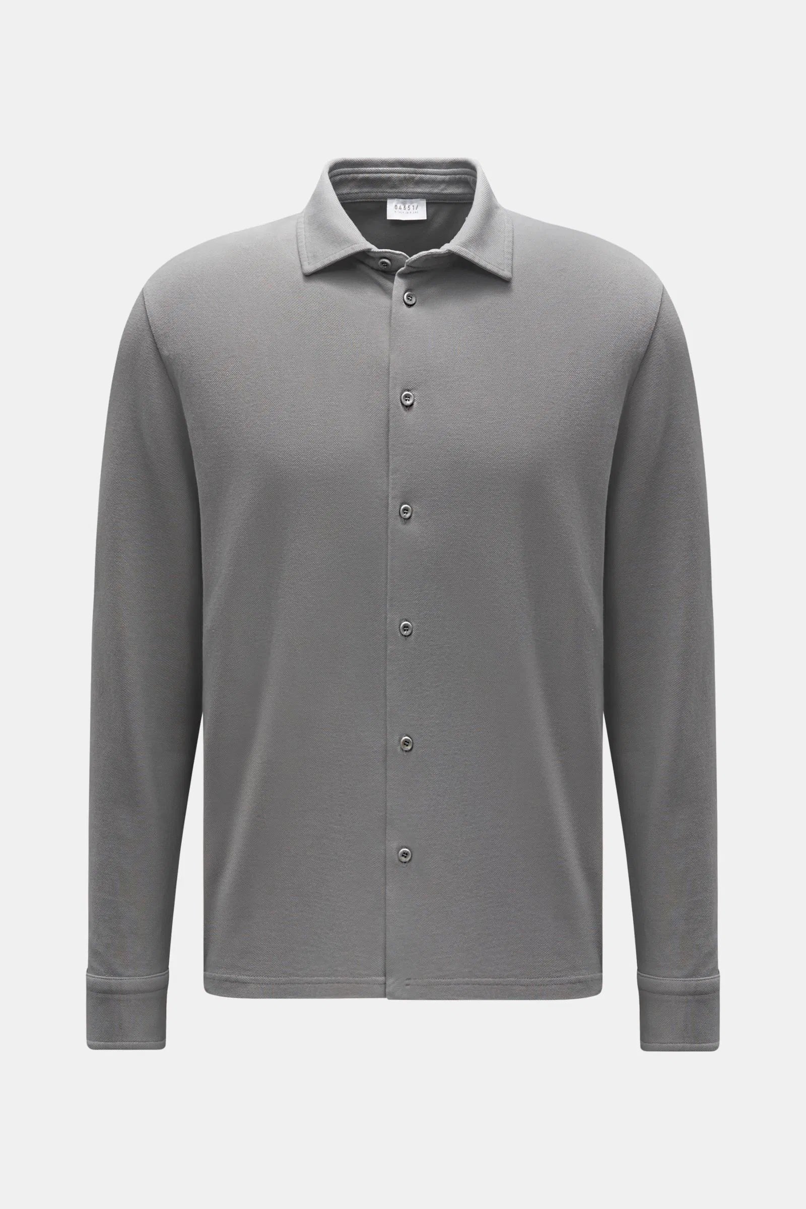 Piqué Slim Collar Shirt - Grey - DUNE + SALT