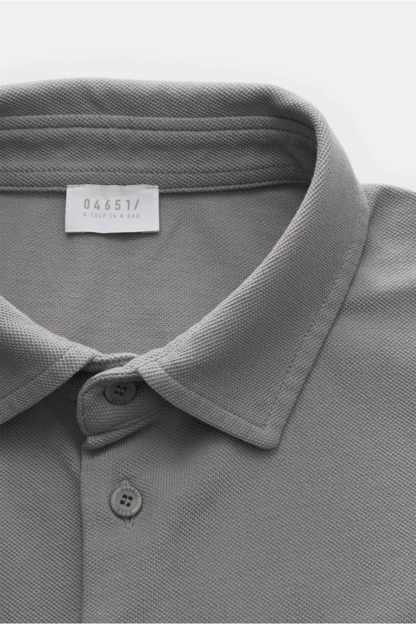Piqué Slim Collar Shirt - Grey - DUNE + SALT
