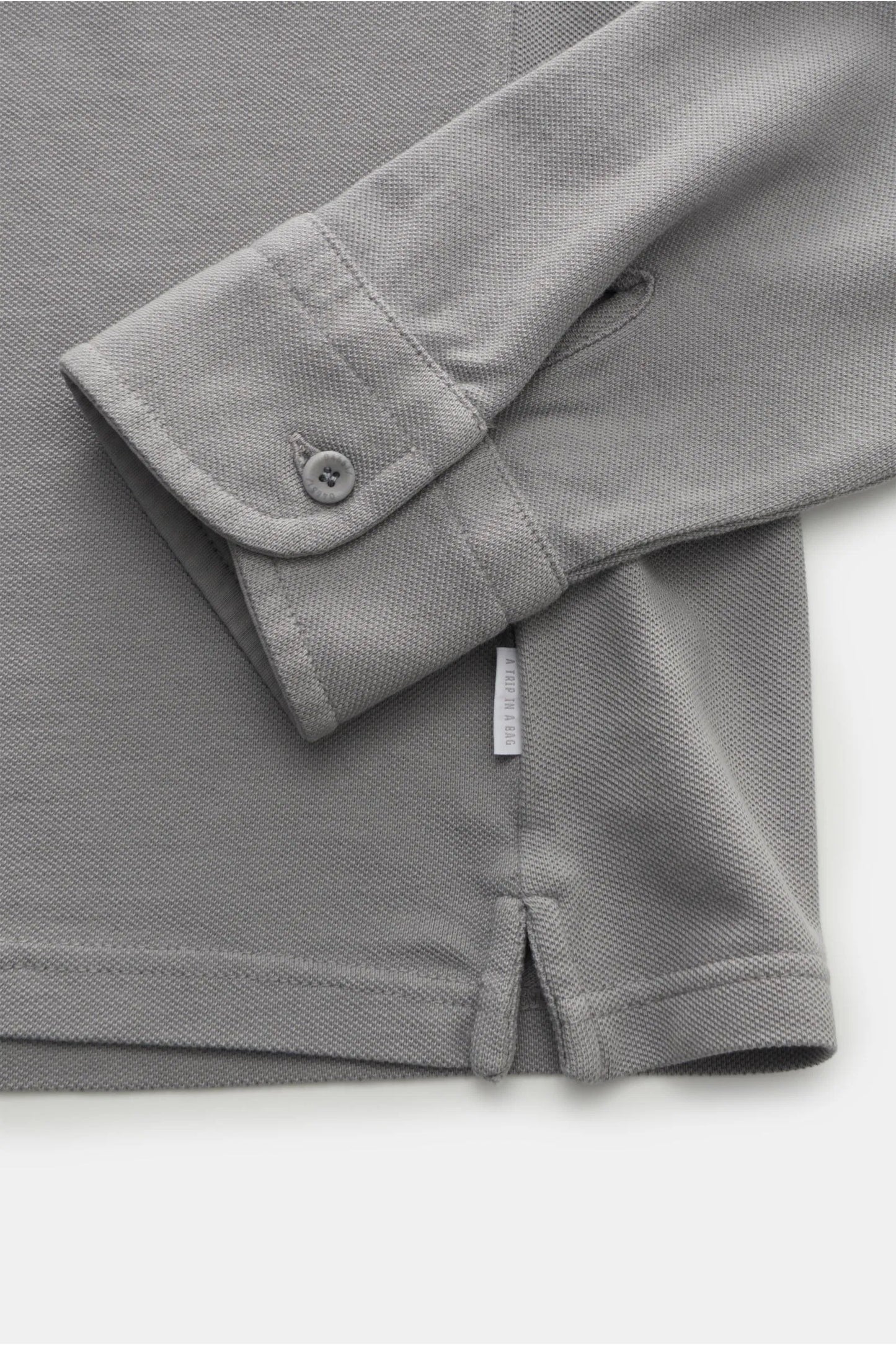 Piqué Slim Collar Shirt - Grey - DUNE + SALT