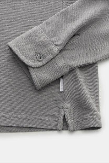 Piqué Slim Collar Shirt - Grey - DUNE + SALT
