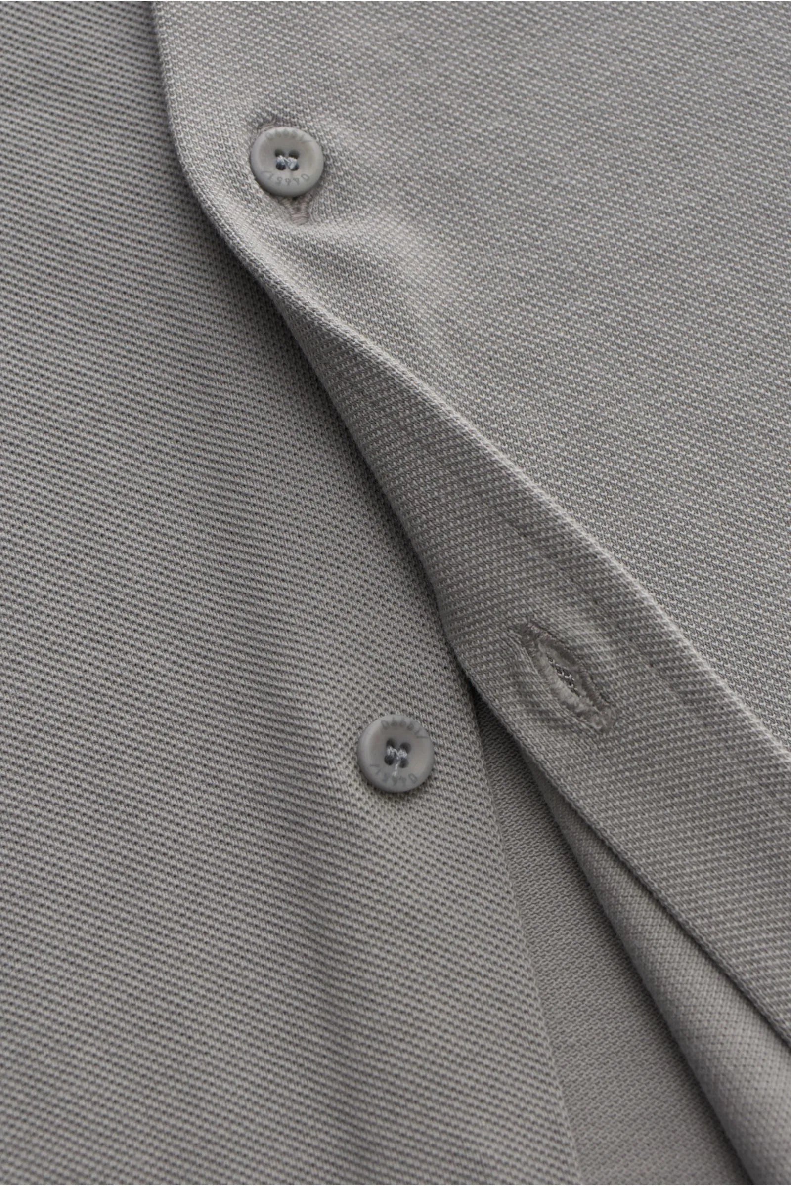 Piqué Slim Collar Shirt - Grey - DUNE + SALT
