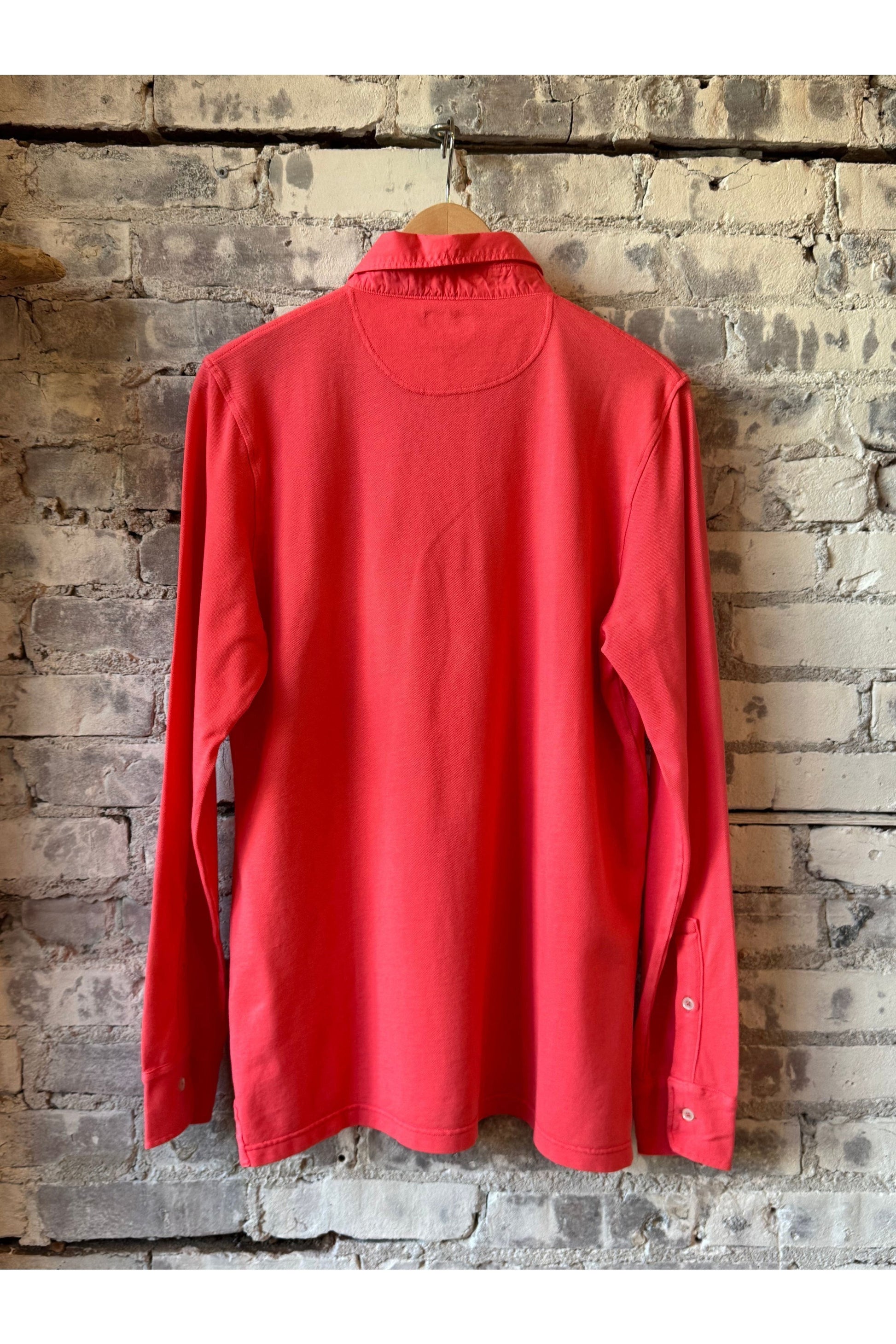 Cotton Piqué Rugby Polo - Faded Coral - DUNE + SALT