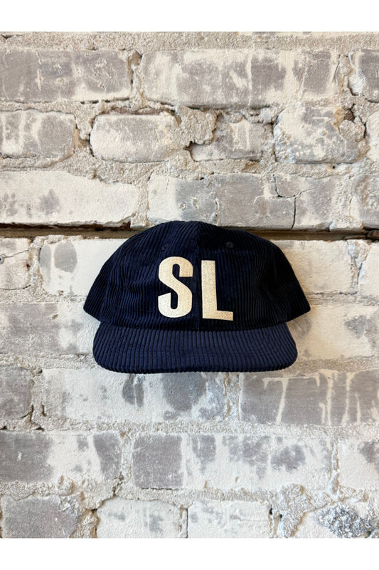 "SL" Patch Letterman Floppy Cord Hat - Assorted Colors