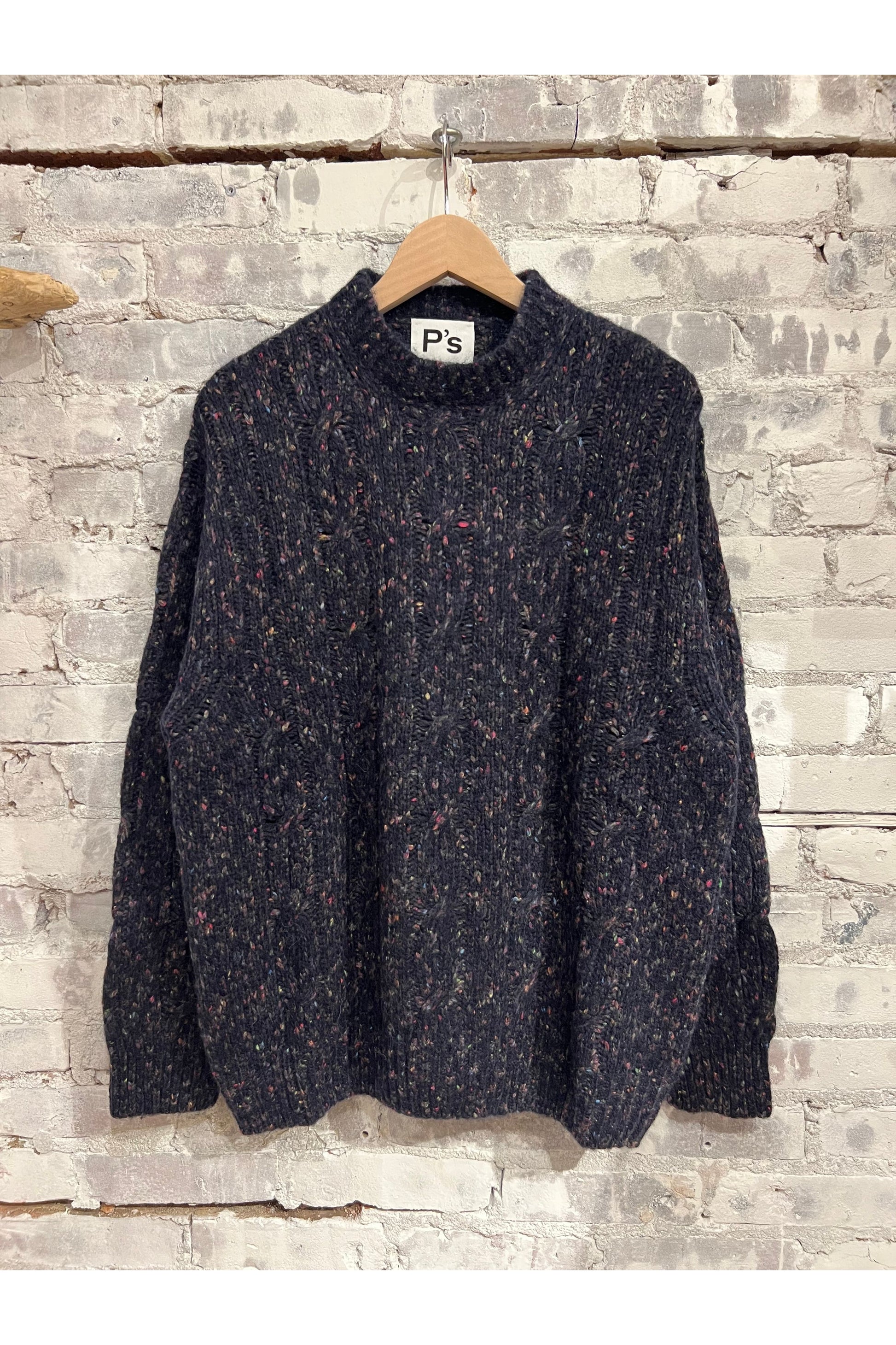 Over P's Cable Knit Donegal Sweater - Blue/Navy - DUNE + SALT