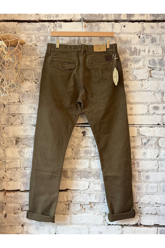 14 Ounce Slub Worker's Chino - Army Green - DUNE + SALT