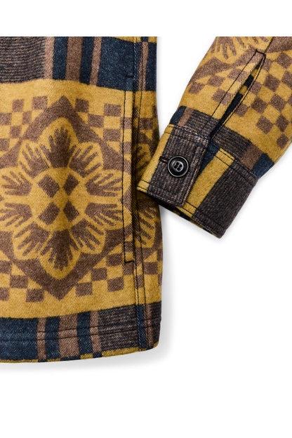 Blanket Wool Overshirt - Flower Blanket Plaid / Bronze Brown - DUNE + SALT