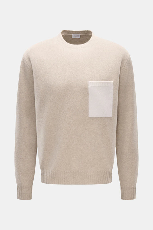 Cashmere/Wool Pocket Crew - Beige - DUNE + SALT