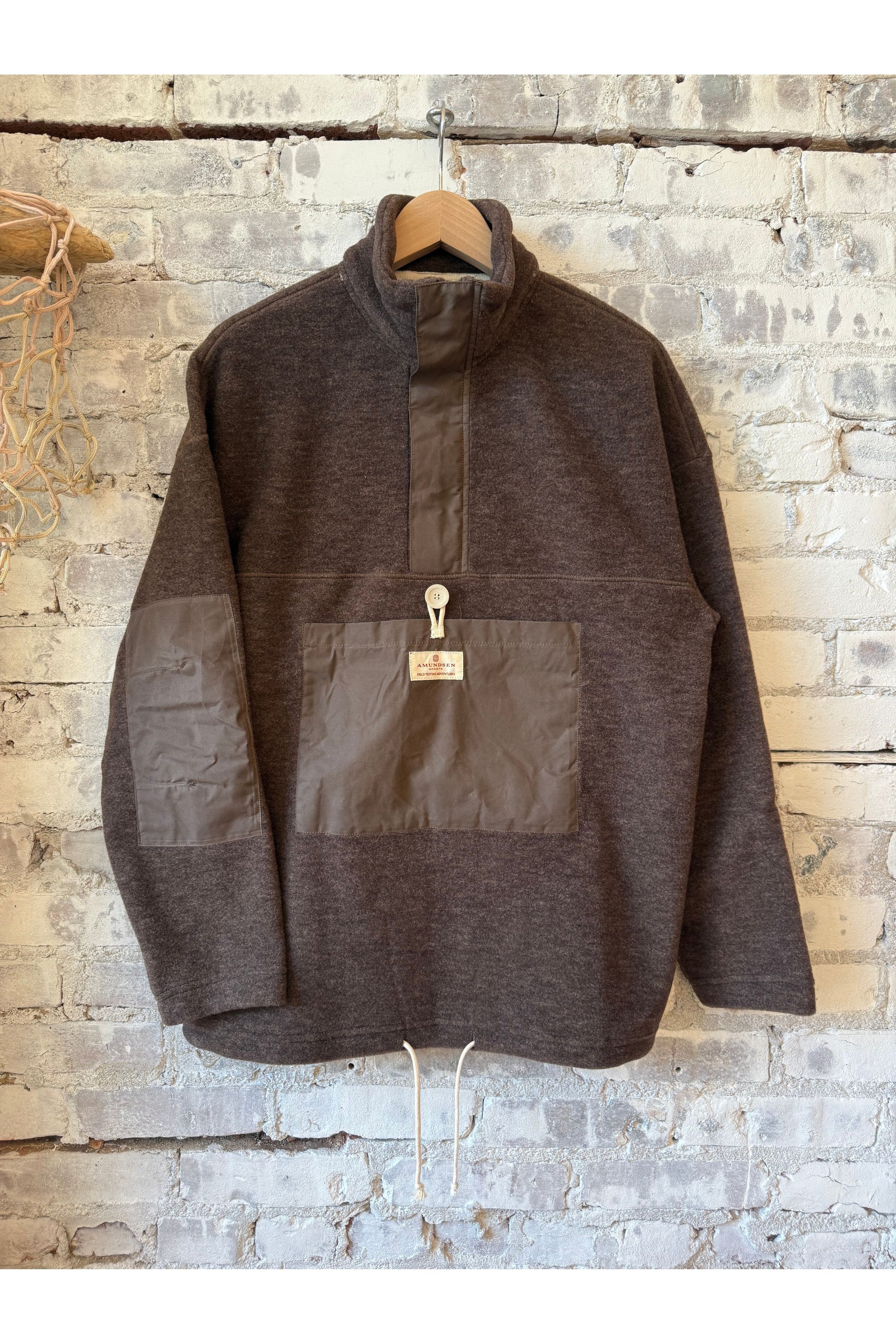 Men's V-Bond Waxed Fleece - Cowboy/Brown - DUNE + SALT