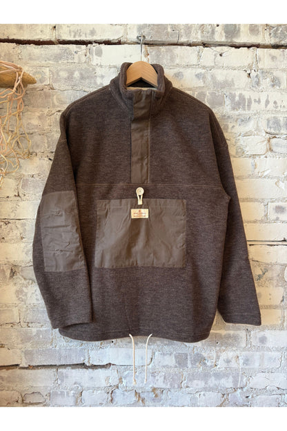 Men's V-Bond Waxed Fleece - Cowboy/Brown - DUNE + SALT