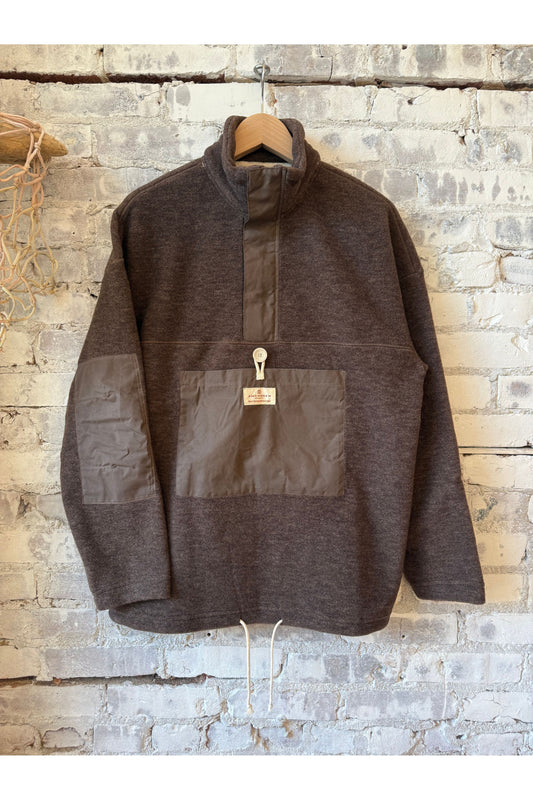 Men's V-Bond Waxed Fleece - Cowboy/Brown - DUNE + SALT