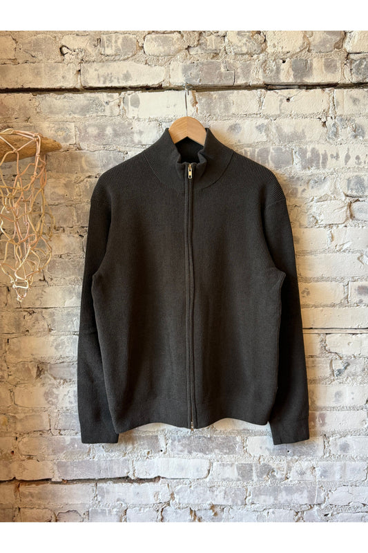 Danny Full Zip Sweater - Dark Army - DUNE + SALT