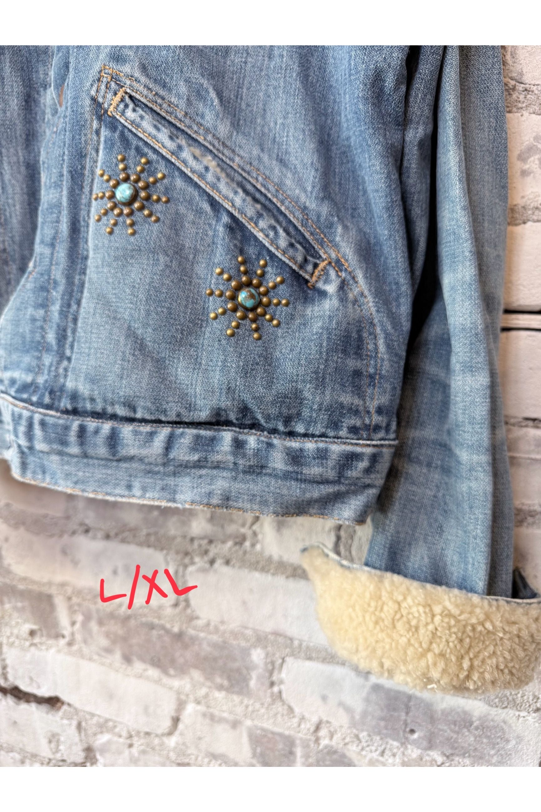 RTU1972 CALKID TURQ HOMESTUD AMERICANA SHERPA JKT - Vintage Patina - DUNE + SALT