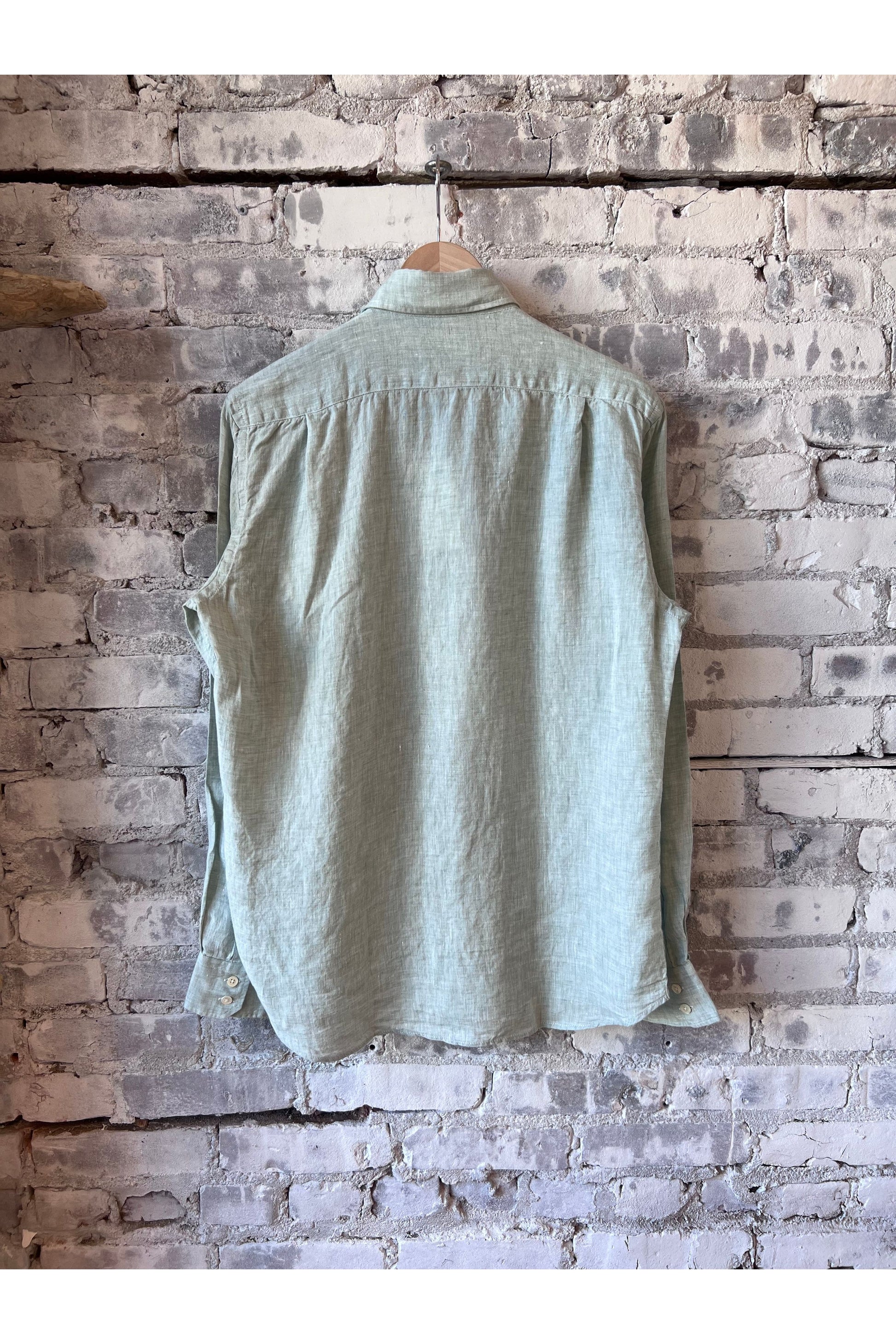 Paul Linen Chambray Shirt - Green - DUNE + SALT