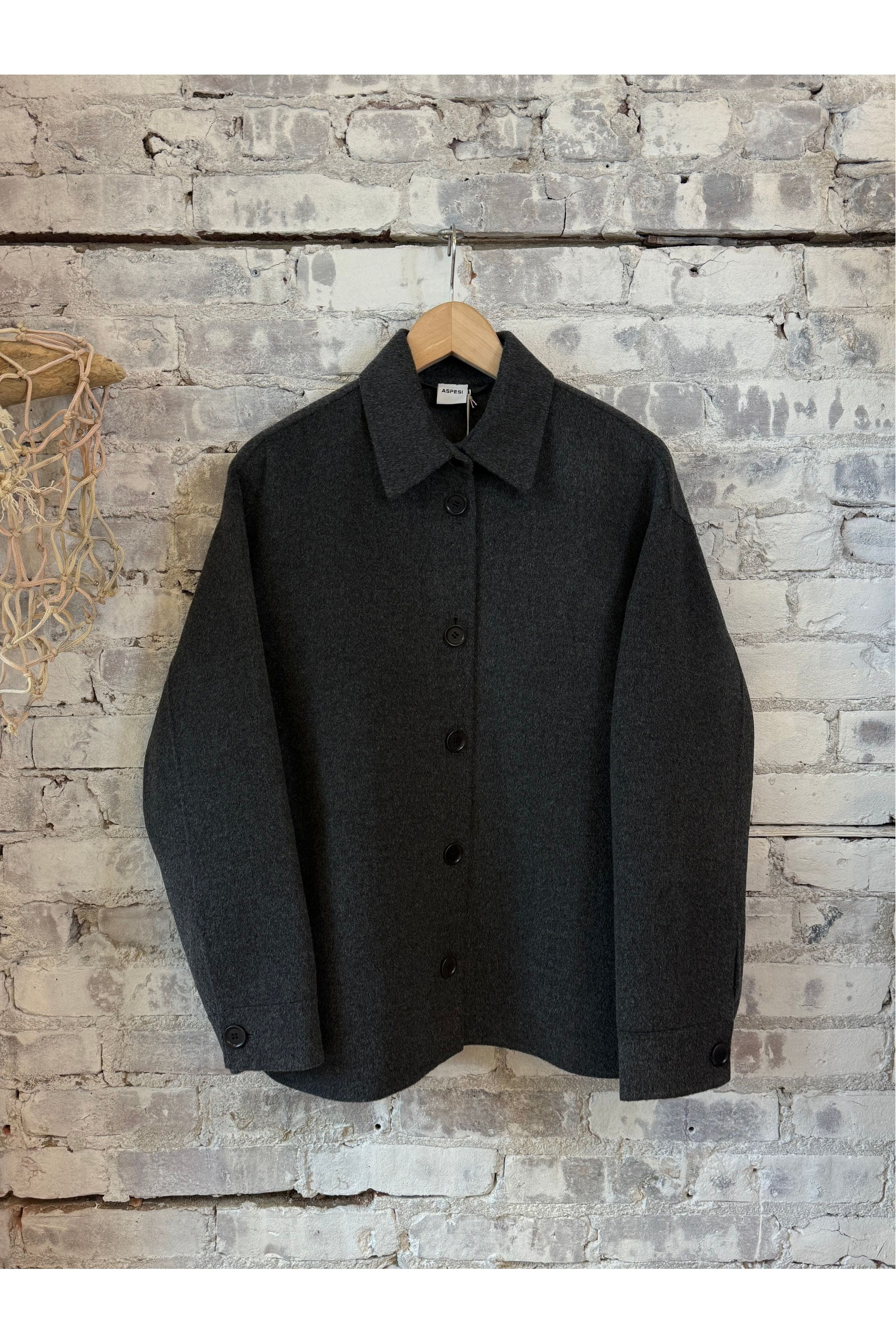 Double Faced Wool Shirt Jacket - Charcoal – DUNE + SALT
