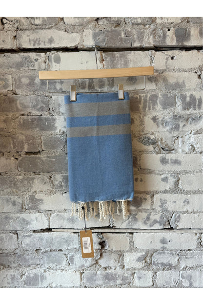 Turkish Beach Towel Sarong - Blue Stone - DUNE + SALT