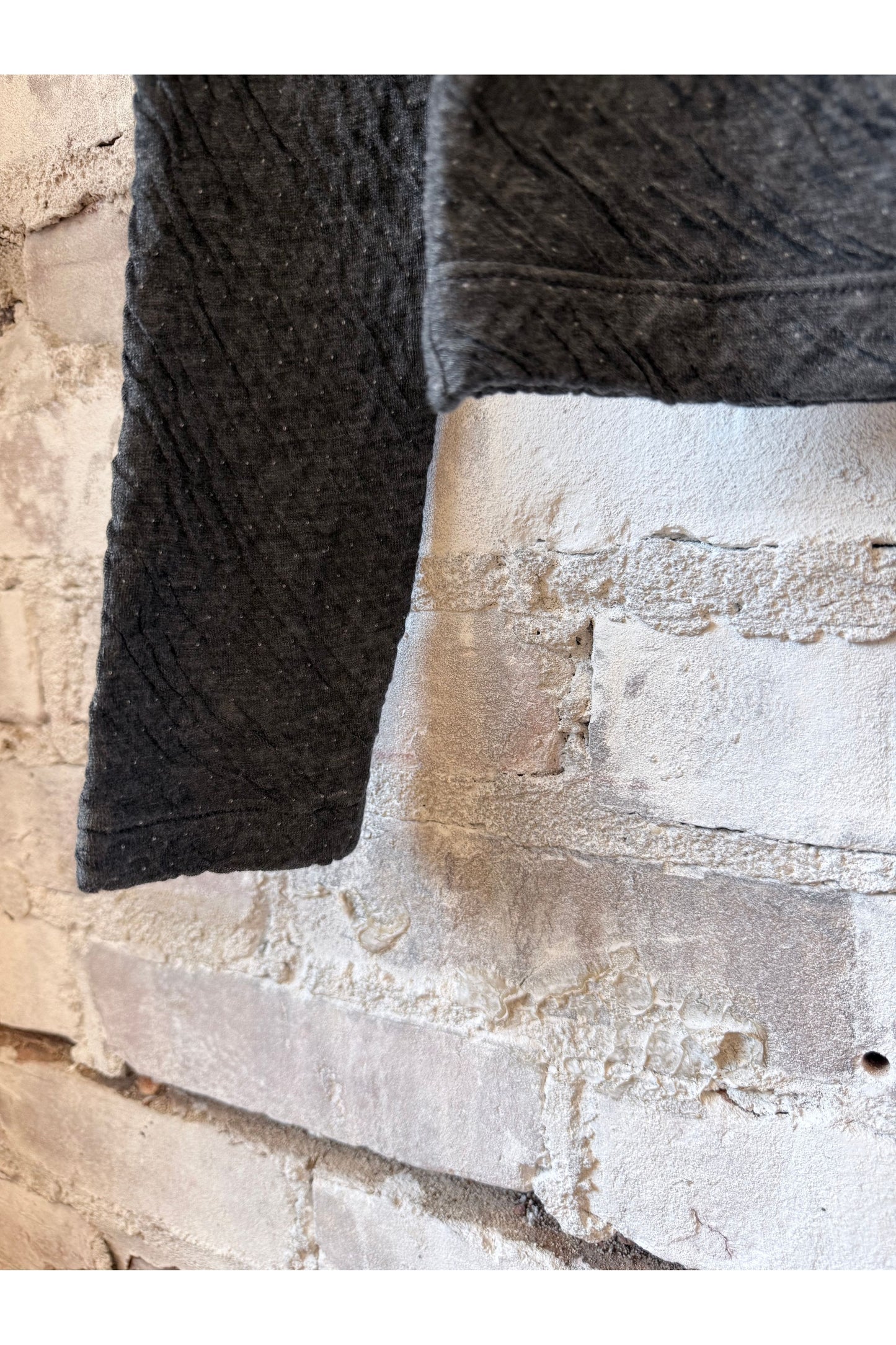 Melange Double Face LS Crew - Heather Charcoal - DUNE + SALT