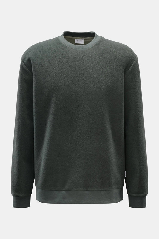 Cotton/Wool Crewneck Jumper - Sea Kelp - DUNE + SALT