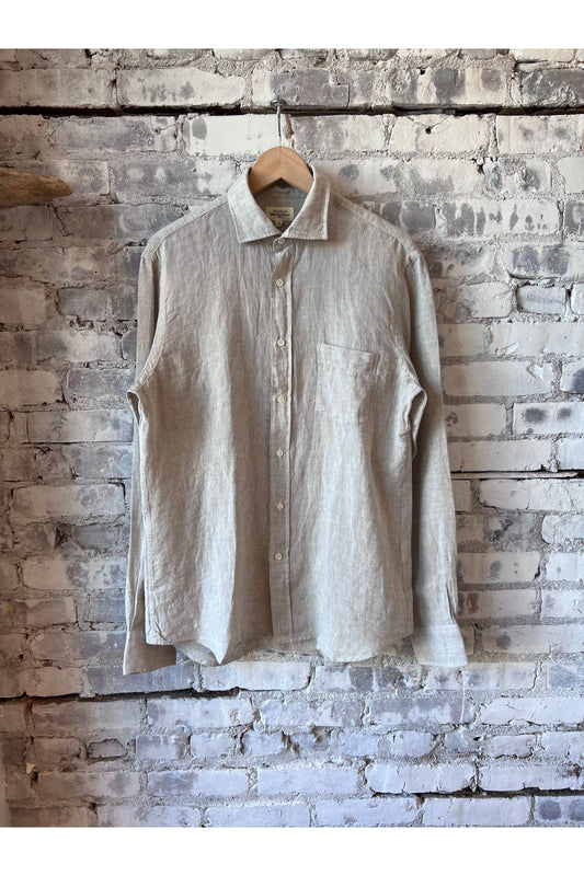 Paul Linen Chambray Shirt - Sand - DUNE + SALT