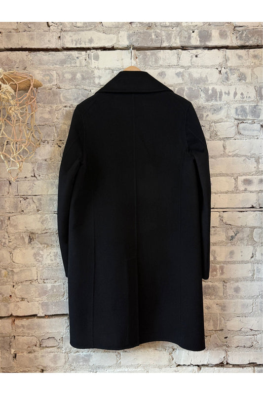 Double Breasted Wool Coat - Navy - DUNE + SALT