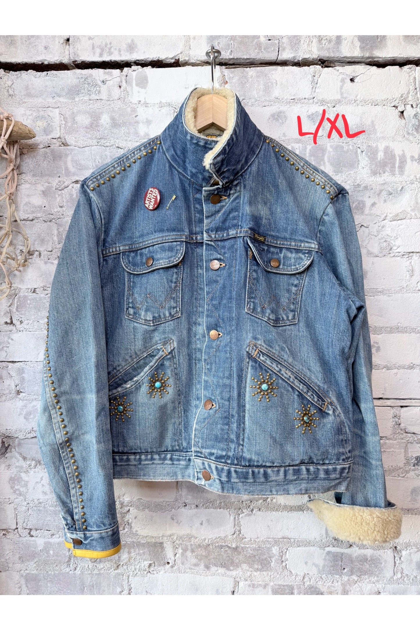 RTU1972 CALKID TURQ HOMESTUD AMERICANA SHERPA JKT - Vintage Patina - DUNE + SALT